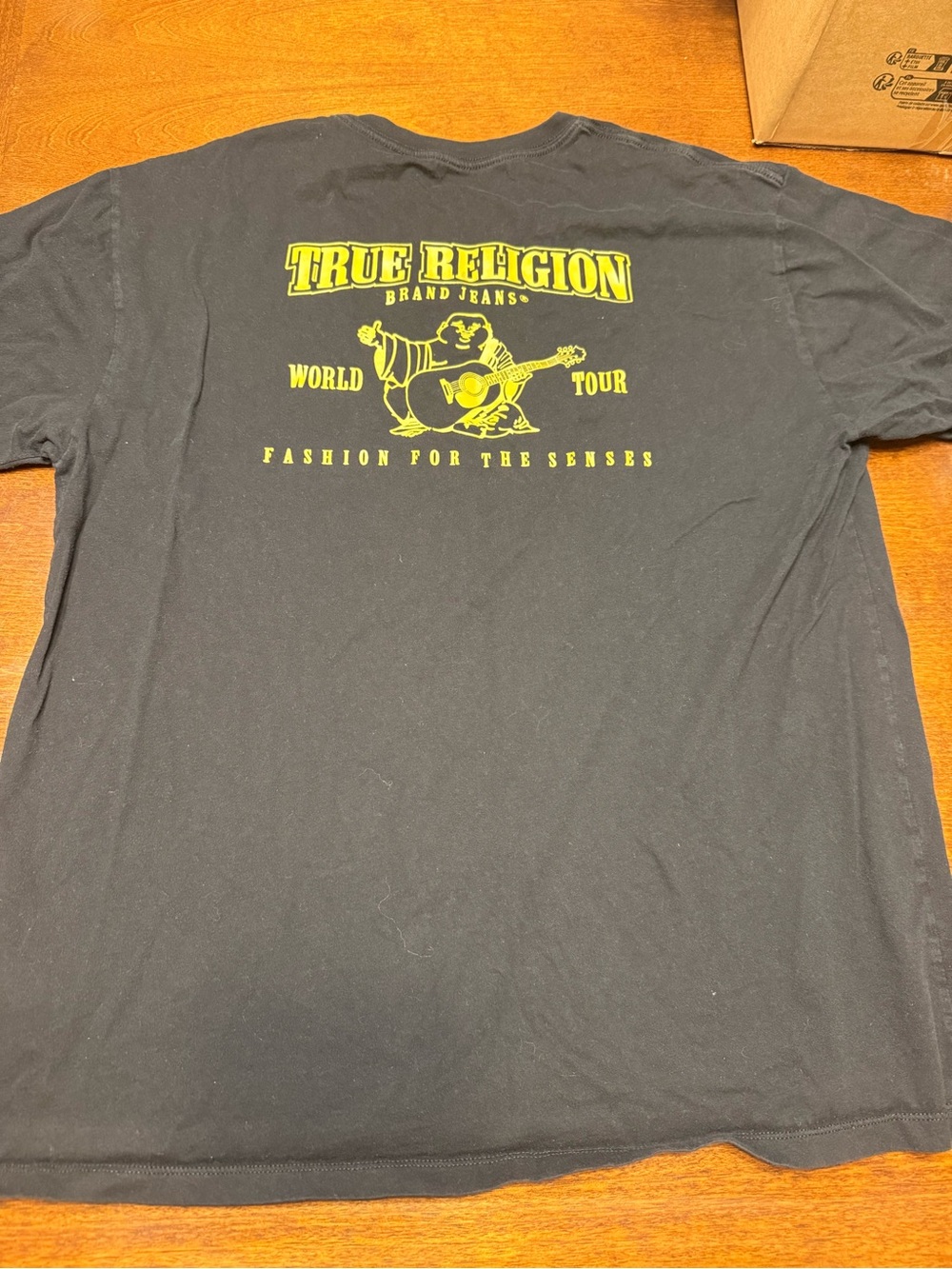 True Religion World Tour Men's Black Graphic T-Shirt XL Short Sleeve